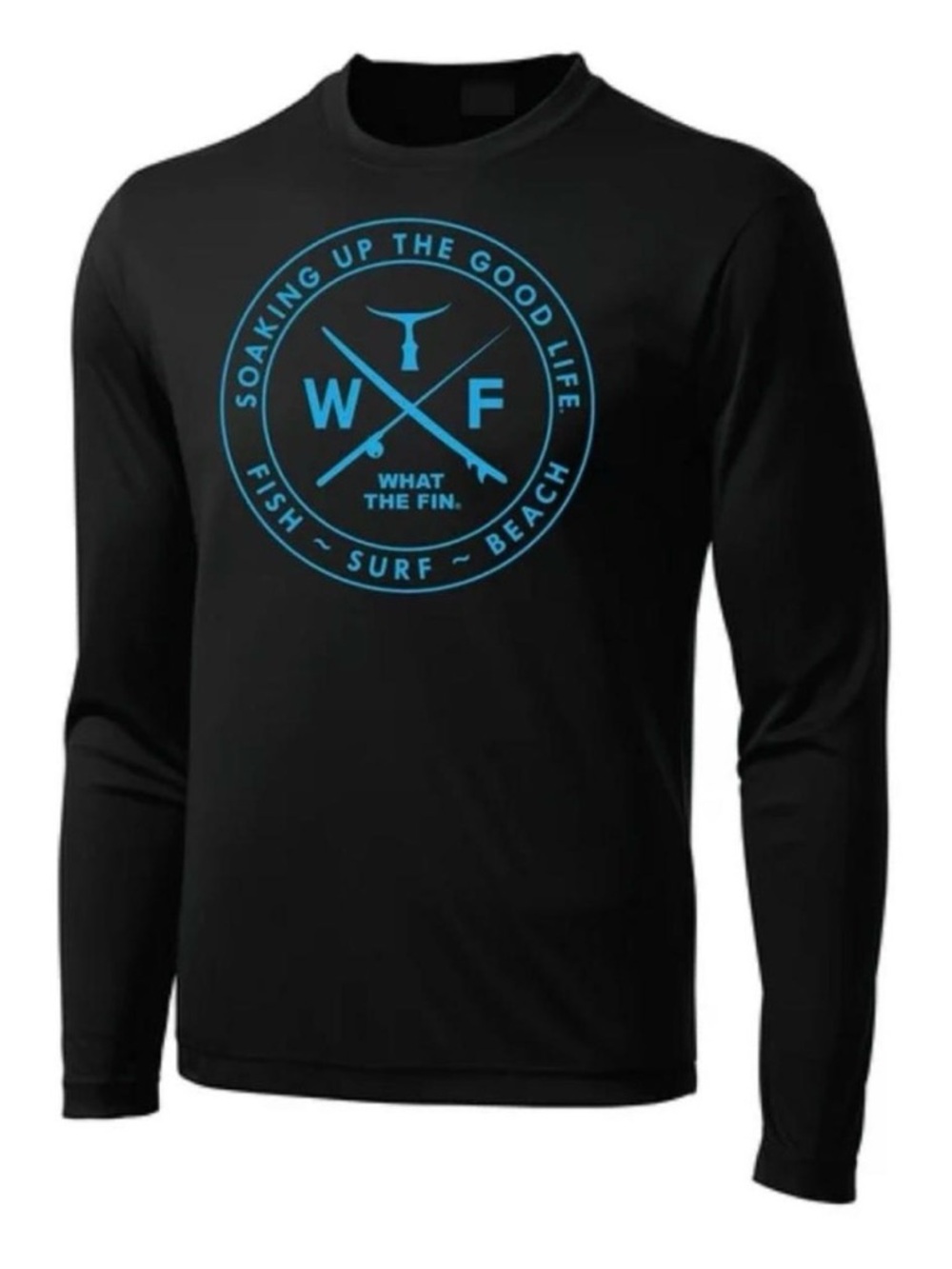 Black Long Sleeve ‘What the fin?’ Fishing Shirt